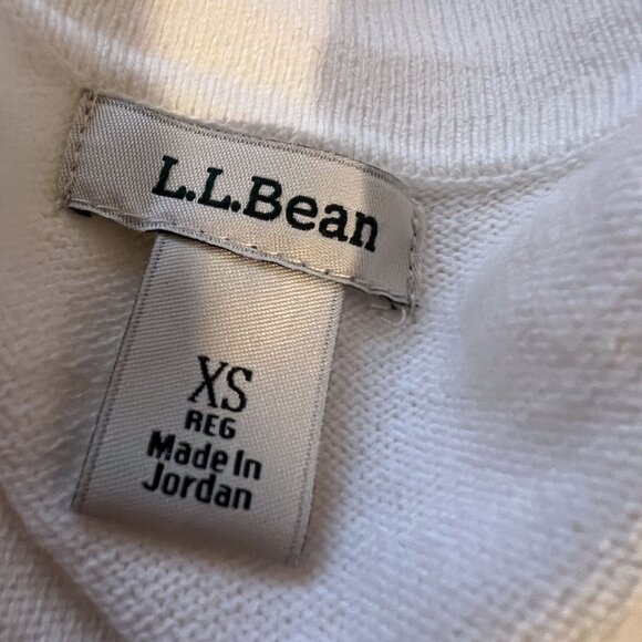 L.L. Bean Cotton/Cashmere Polo Collared Sweater Extra Small Sea Salt - Picture 6 of 10